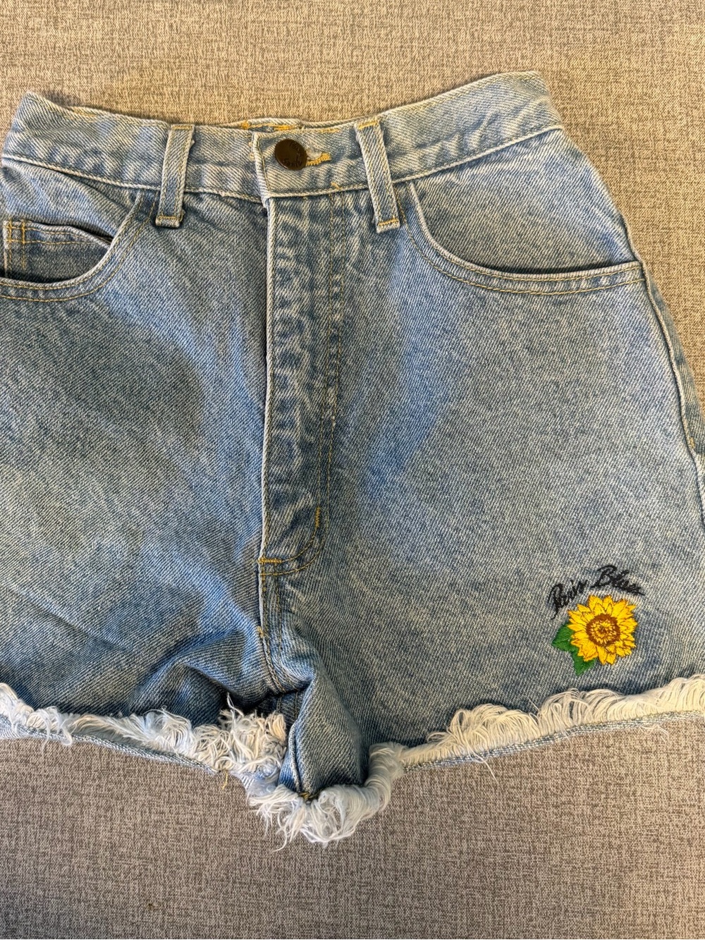 Paris Blues Light Blue Sunflower Denim Shorts